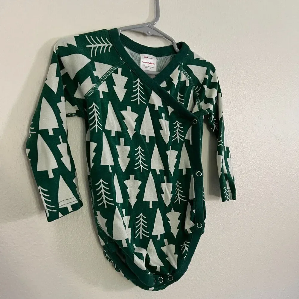Hanna Andersson Holiday Winter Green Family Match Onesie